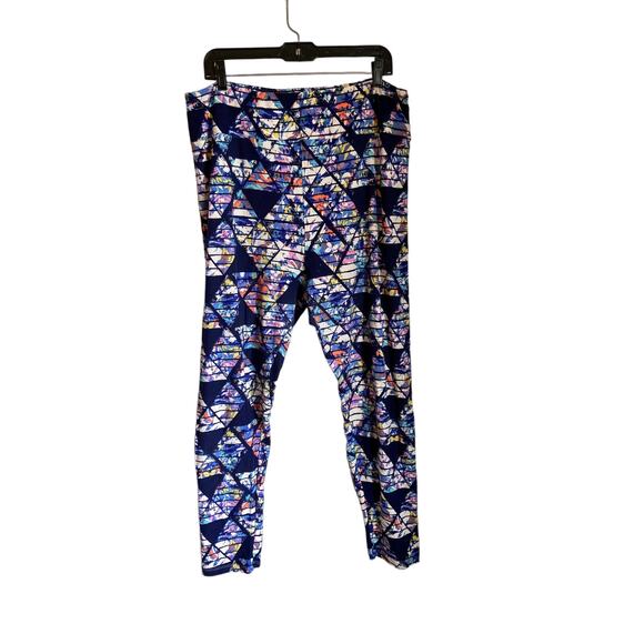 Lularoe Blue Geometric Pattern Leggings Size TC2 - Picture 1 of 4